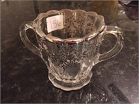 3.5" high Silver overlay sugar bowl 1890's - 1910