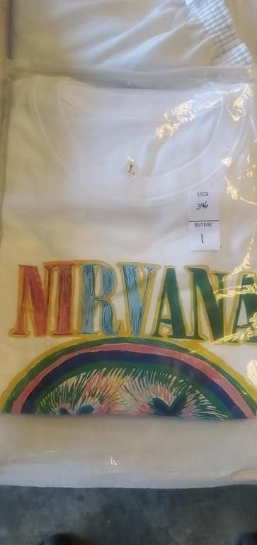 Large nirvana shirt still in bag.