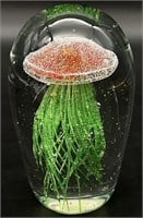 Vintage Art Glass Jellyfish Paperweight