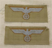 (2) German Army DAK enlisted man eagles for