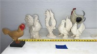 11.5” -8” H ceramic roasters & hens & 2 not