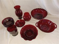 14 Vintage Ruby Red Glass