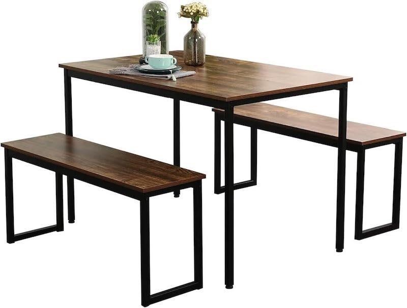 SDHYL Wood Dining Table Set, 45in, 3 Piece