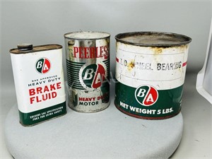 3 vintage B/A tins - full