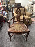 Caned seat armchair