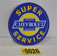 2004 Chevy tin sign, 12" dia