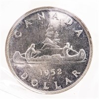 Canada 1952 Silver Dollar AU55 ICCS