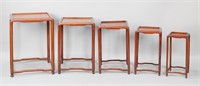 Set of 5 Miniature Chinese Nesting Tables