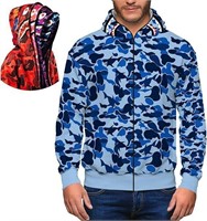 XL Shark Camouflage Hoodie Print Mens