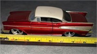1957 red Chevy bel air 1/24 scale car. Fair