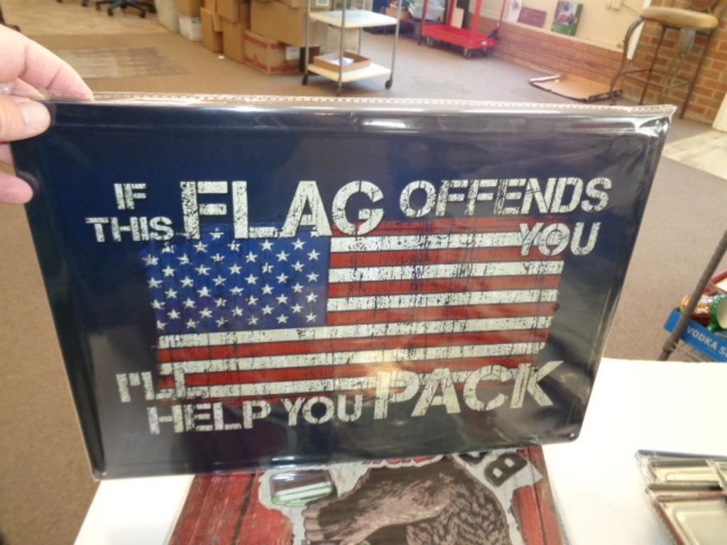 12" X 17" METAL SIGN - FLAG