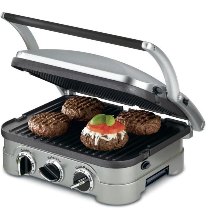 CUISINART 5-IN-1 GRIDDLER IN SILVER WITH