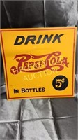 Plywood Pepsi cola sign 18x18”