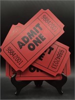 Movie Ticket Admit One (13 x 13 inches Red Metal