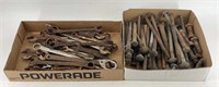 Large Tray Lot of Wrenches & Bolts