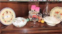Contents 4th shelf~china, glassware,eggs & more
