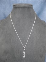 Sterling Silver Love Pendant & Necklace Hallmarked
