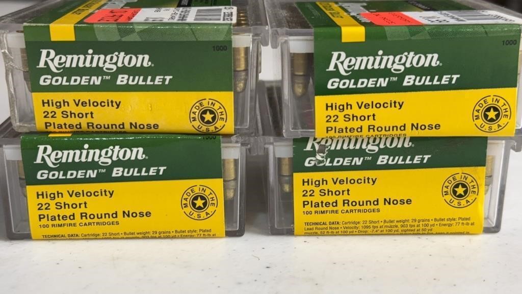 400 rds Remington High Velocity.22 Short Rd Nose