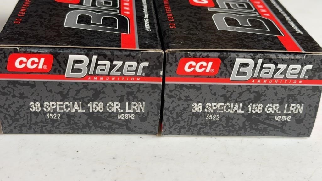 100 rds CCI Blazer .38 Spl 158 gr LRN