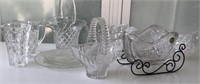 Cut Glass Vases Bowls Basket Cake Plate