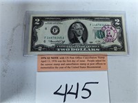 1976 $2 Note - Cancelled By USPS