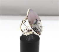 Ring Size 6.75 Dendritic Opal, Sterling Silver
