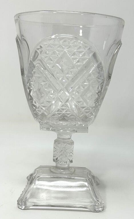 Ashman Pressed Glass Goblet c. 1880