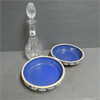 Crystal Glass Decanter, Pottery Planter Bases