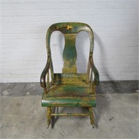 Antique Primitive John Deere rocking chair.