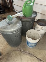 Trash cans, watering cans, etc.
