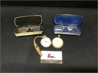 Vintage Glasses & Pocket Watches