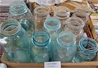 FLAT OF VTG. MASON CANNING JARS