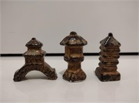 Small Ceramic Pagodas in Case