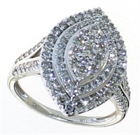 10kt Gold Marquise Cut 1.00 ct Diamond Ring