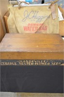 Vtg Mandeville Flower Seed Box & Water Bag