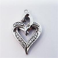 $360 Silver Diamond Heart Shaped Pendant