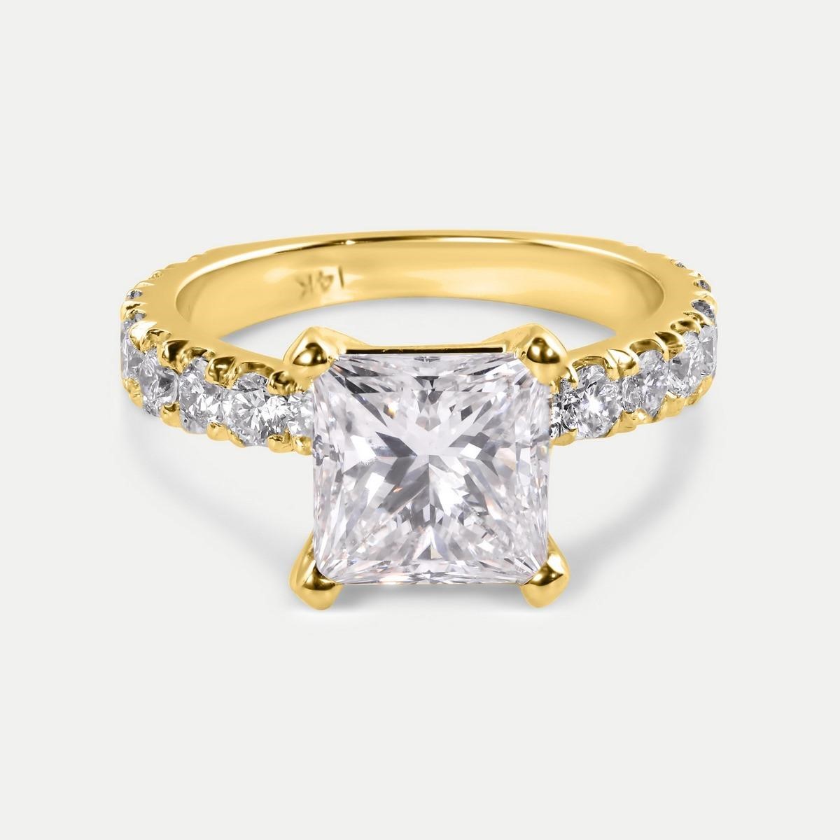 14K YELLOW GOLD 4.00CT DIAMOND RING