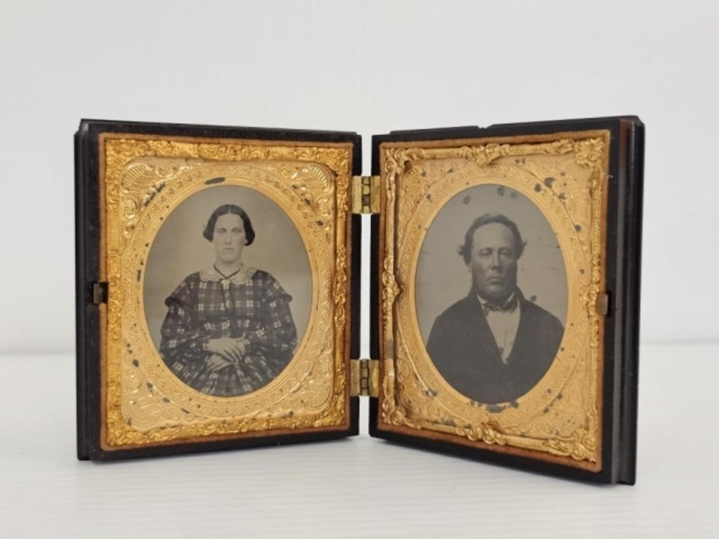 AMBROTYPE PORTRAIT PHOTOS IN GUTTA PERCHA FRAME