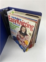 3" binder packed with knitting magazines