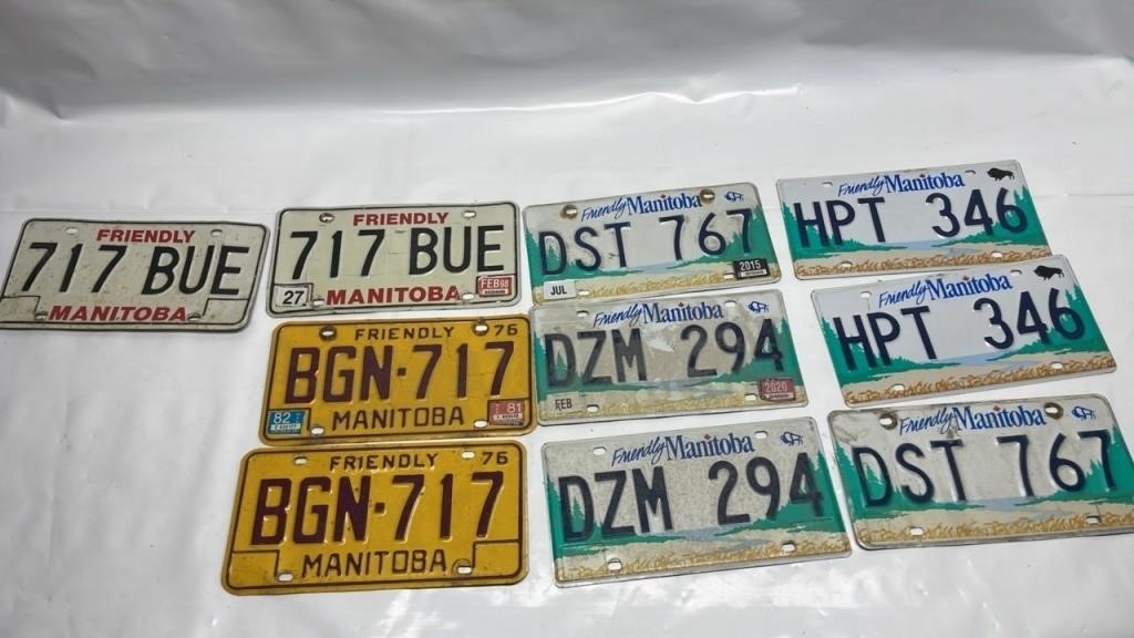 Manitoba License plates pairs lot