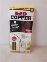 (8) Red Copper  Reusable Drinking Straws