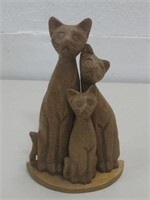 6.5" Teak Wood Cat Statue