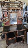 RARE 19th Century English bamboo cabinet two