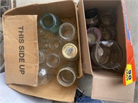 Boxes With Ball Mason Jars and Misc. Glassware