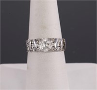 Sterling silver & Rhinestone Cocktail Ring