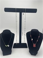 5 Assorted Necklaces - Assorted 925 Chains,