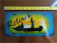 METAL RETIRED LICENSE PLATE