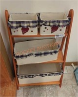 small storage unit with fabric bins