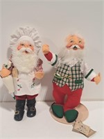 2 Santa Claus Annalee Dolls