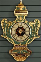 Neoclassical Eglomise Glass Urn Form Clock